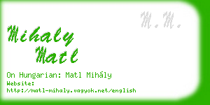 mihaly matl business card